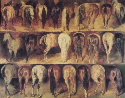 A lovak hátsó része alkotó: Theodore Gericault