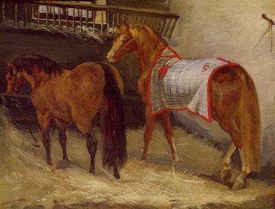 Lovak az istállóban alkotó: Theodore Gericault