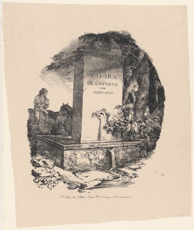 „Az itató” – a „Nagy lovak” címlapja – lovakról készült tanulmányok (The Watering Trough, Title Page for Studies of Horses or The Large Horses) alkotó: Theodore Gericault