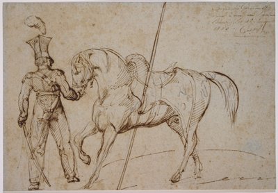 Lándzsás és ló alkotó: Theodore Gericault
