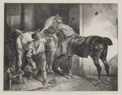 Az angol patkoló (The English Farrier) alkotó: Theodore Gericault