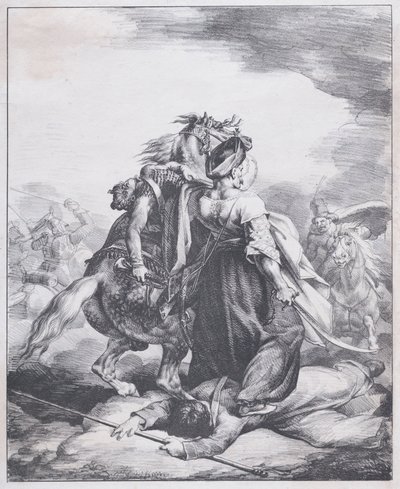 Egy mamluk védi a sebesült trombitását alkotó: Theodore Gericault