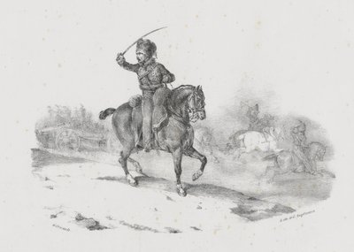 A rohamot irányító tüzérségi tiszt (An Artillery Officer Commanding the Charge) alkotó: Theodore Gericault