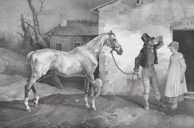 Öreg ló egy fogadóajtóban, 1822. alkotó: Theodore Gericault