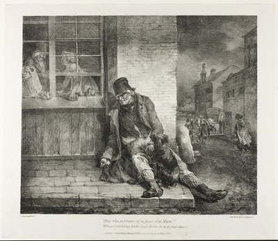 Pity the Sorrows of a Poor Old Man!... 1821 (litográfia fekete színben, elefántcsont vászonpapírra) alkotó: Theodore Gericault