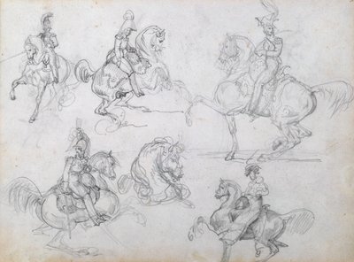 Lovasok ágaskodó lovakon alkotó: Theodore Gericault