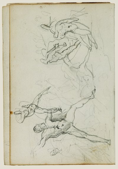 A harcoló meztelen férfiakról szóló tanulmányok alkotó: Theodore Gericault