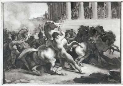 Tanulmány a barbár lovak versenyéről alkotó: Theodore Gericault