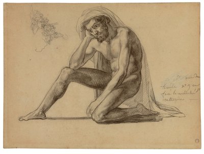 Tanulmány az apának a Medúza tutajban alkotó: Theodore Gericault
