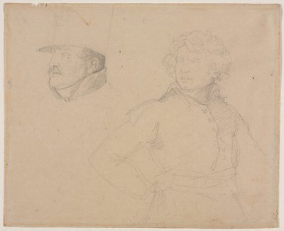 Tanulmány két katonáról alkotó: Theodore Gericault