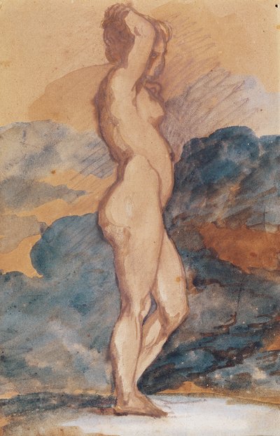 Tanulmány egy meztelen nő alkotó: Theodore Gericault