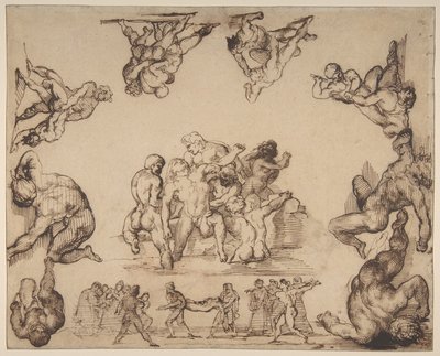 Egy fuldokló ember megmentése (előlap); Lóvázlat (hátlap) alkotó: Theodore Gericault
