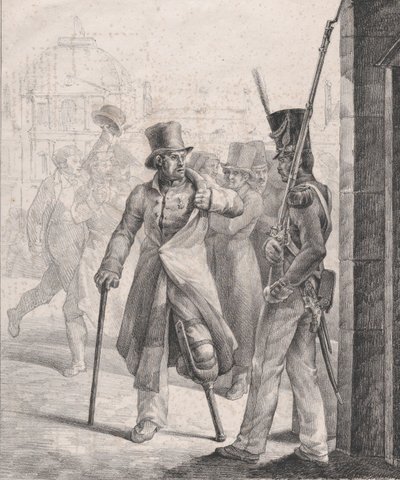 A svájci őrszem a Louvre-ban, 1819. alkotó: Theodore Gericault