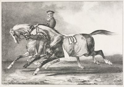 Két foltos ló gyakorlása alkotó: Theodore Gericault