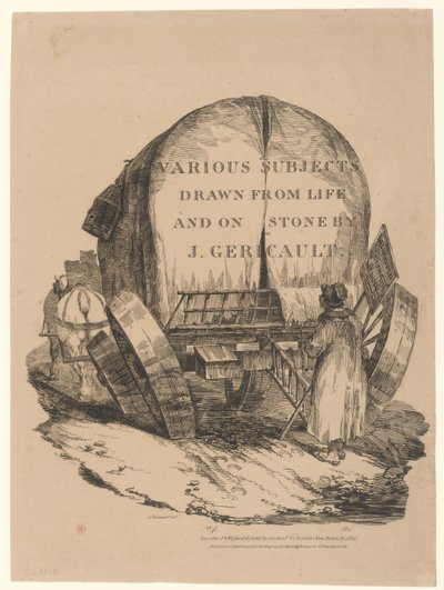 Egy befogott szekér (az angol sorozat címe) [A Hitched Wagon or A Horse-Drawn Cart (az angol sorozat címlapja)] alkotó: Theodore Gericault