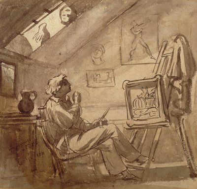 Fiatal festő a műtermében alkotó: Theodore Gericault
