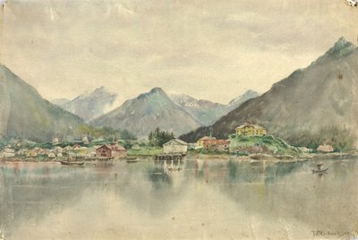 Sitka a szigetekről, az orosz várat mutatja be, 1888. alkotó: Theodore J. Richardson