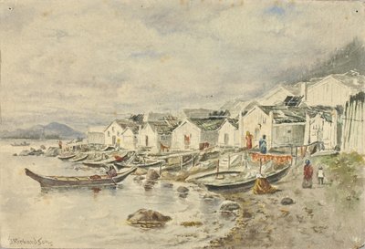 A Ranch bennszülött falu, Sitka, 1884 alkotó: Theodore J. Richardson