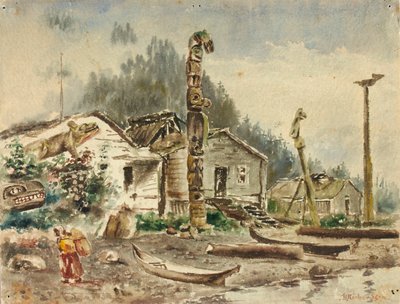 Az alaszkai Wrangell képe 1884-ben. alkotó: Theodore J. Richardson