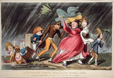 A Gipsying Party Returning Home Through a Storm, kiadta Thomas McLean, London alkotó: Theodore Lane