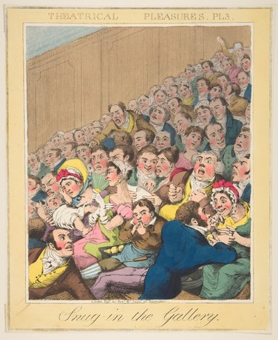Színházi élvezetek, Snug in the Gallery, 3. tábla, kb. 1835. alkotó: Theodore Lane