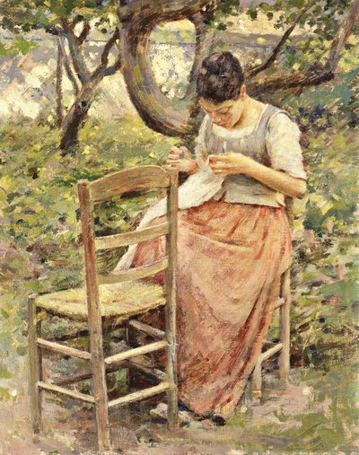 A varrónő, 1891 körül alkotó: Theodore Robinson
