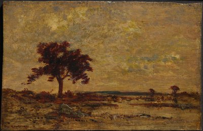 Marshlands, dátum nélkül (olaj, fapanel) alkotó: Theodore Rousseau