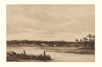 A Loing folyó a fontainebleau-i erdő szélén alkotó: Theodore Rousseau