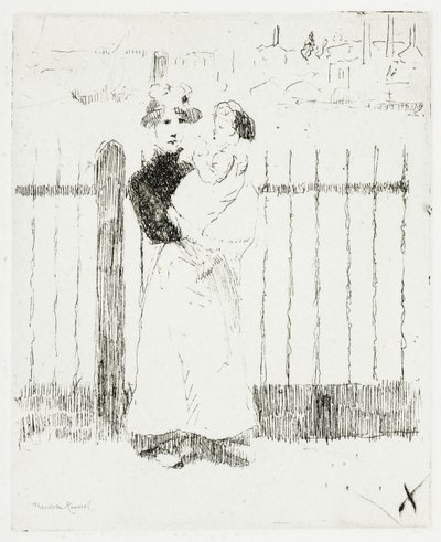 Emma és babája, Chelsea Embankment alkotó: Theodore Roussel