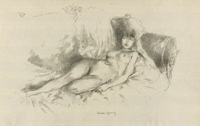 Tanulmány az aktból, alvó nő alkotó: Theodore Roussel