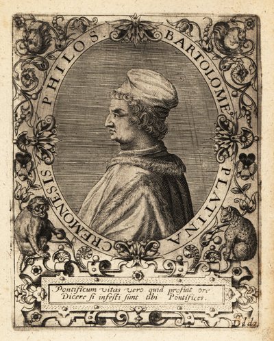 Bartolomeo Sacchi olasz reneszánsz író. alkotó: Theodore de Bry