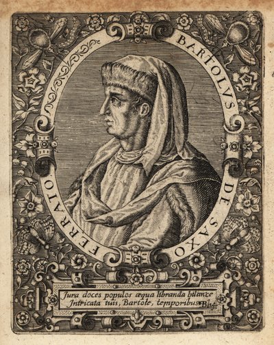 Bartolus de Saxoferrato, olasz jogászprofesszor. alkotó: Theodore de Bry
