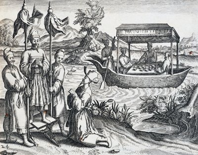Méltóságok utcája, Jan Huyghen van Linschoten (1563-1611) 1583 és 1592 közötti utazásából, Theodor de Bry (1528-1598, Kína) India Orientalis metszete alkotó: Theodore de Bry