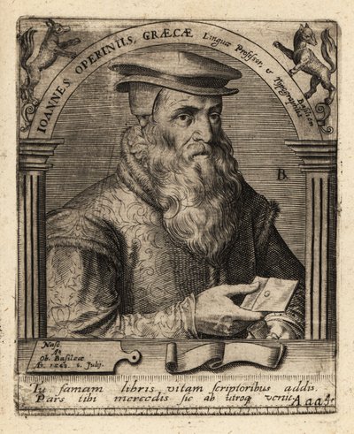 Hans Herbst, svájci humanista nyomdász. alkotó: Theodore de Bry