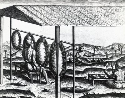 Jávai hangszerek, Theodor de Bry (1528-1598), metszet alkotó: Theodore de Bry