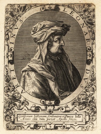 Leonardo Bruni olasz humanista, történész és államférfi. alkotó: Theodore de Bry