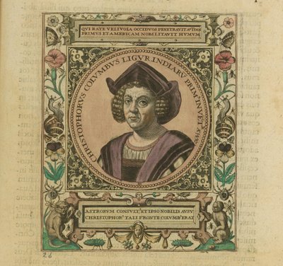 Kolumbusz Kristóf portréja, 1595. alkotó: Theodore de Bry