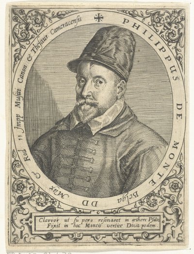 Philippe de Monte (1521-1603) zeneszerző portréja alkotó: Theodore de Bry
