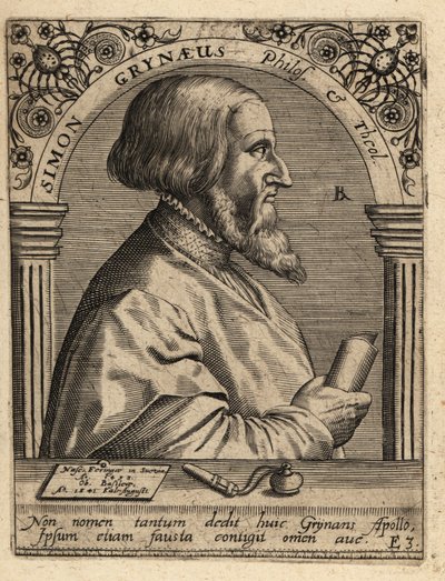 Simon Griner; 1493-1541, német tudós. alkotó: Theodore de Bry