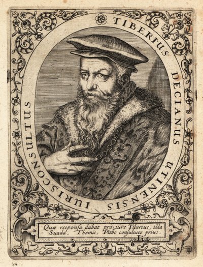 Tiberio Deciani, olasz jogász. alkotó: Theodore de Bry