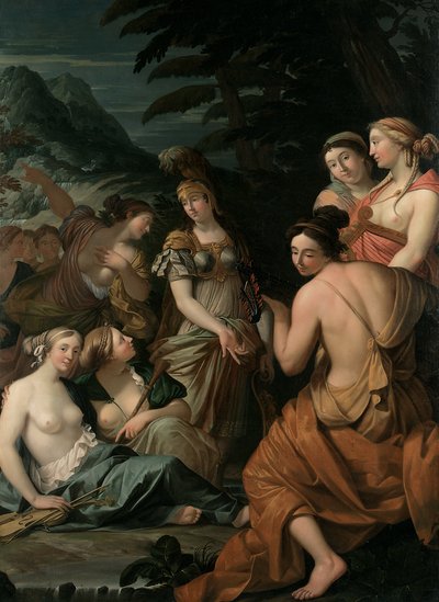 Minerva és a múzsák a Helikon-hegyen, 1675 alkotó: Theodorus van der Schuer