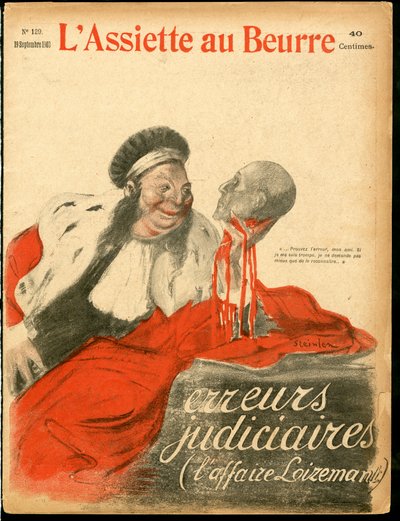 A „” L’Plate au beurre” borítója, 129. szám, Szatirikus színekben alkotó: Théophile Alexandre Steinlen