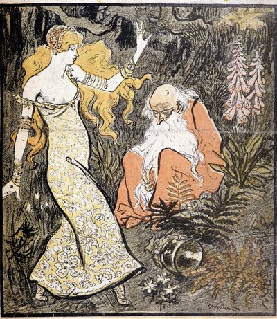 Merlin és Viviane („Brocéliande”) – Steinlentől alkotó: Théophile Alexandre Steinlen