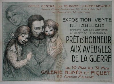 A megvakult katonák megsegítésére irányuló művészeti eladást hirdető plakát alkotó: Théophile Alexandre Steinlen