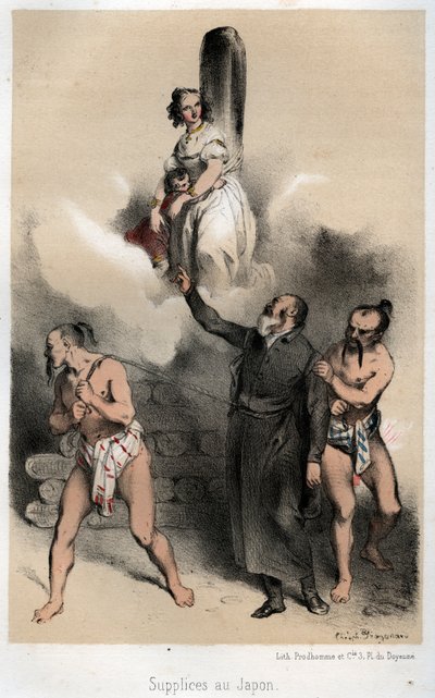 Sebastien Kimura a máglyához sétál, 1845 alkotó: Theophile Evariste Fragonard