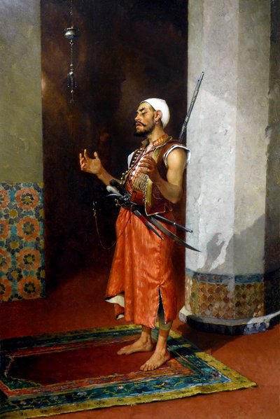 Imádkozó török gárda, 19. század vége-XX. század eleje (olaj, vászon) alkotó: Theophile Marie Francois Lybaert