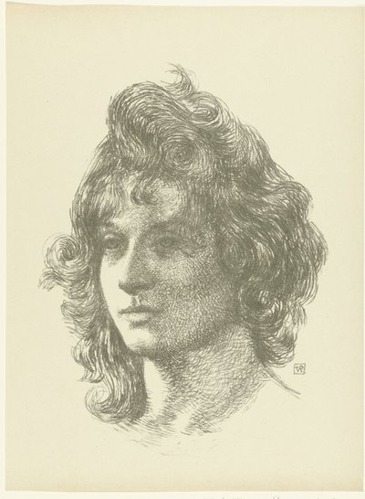 Portret van Jonge vrouw Tanulmány egy fiatal nő fejéről A próba (sorozat címe) alkotó: Théo van Rysselberghe