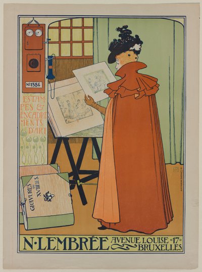 A Lembrée Galéria plakátja, 1897. alkotó: Théo van Rysselberghe