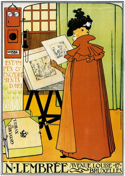 Werbeplakat der Kunsthandlung Lembree in Brüssel alkotó: Théo van Rysselberghe