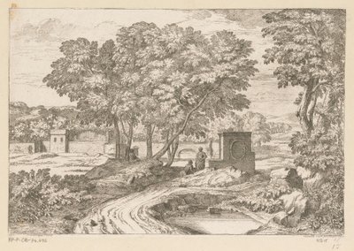 Árkádiai táj két nővel egy szökőkút mellett Suite de Paysages (sorozat címe) alkotó: Théodore